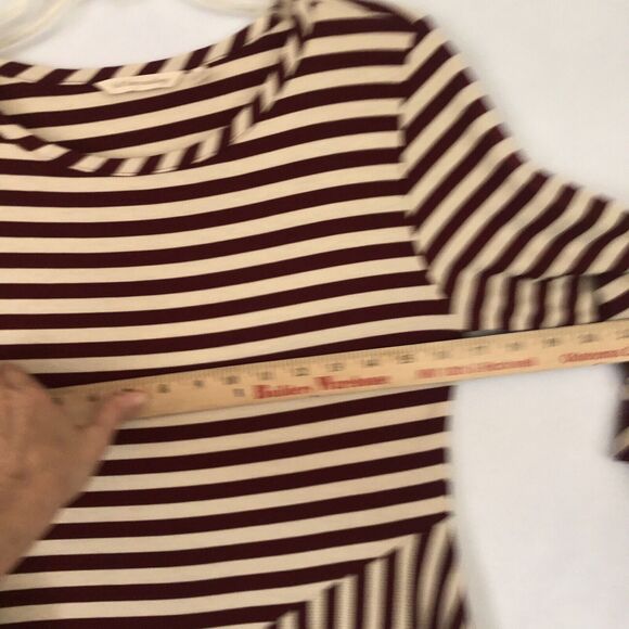 Soft Surroundings Red & White Striped Midi Dress, Asymmetrical Skirt, Size S - Picture 7 of 7